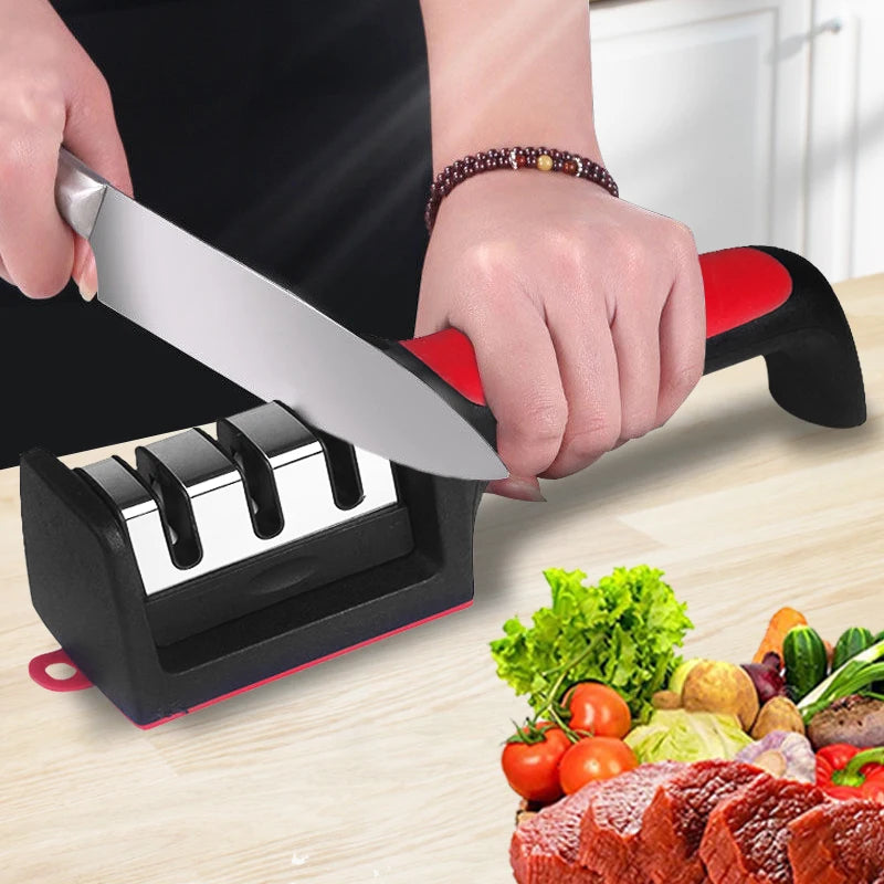 Kitchen 3/4-Segment Knife Black Sharpening Stone